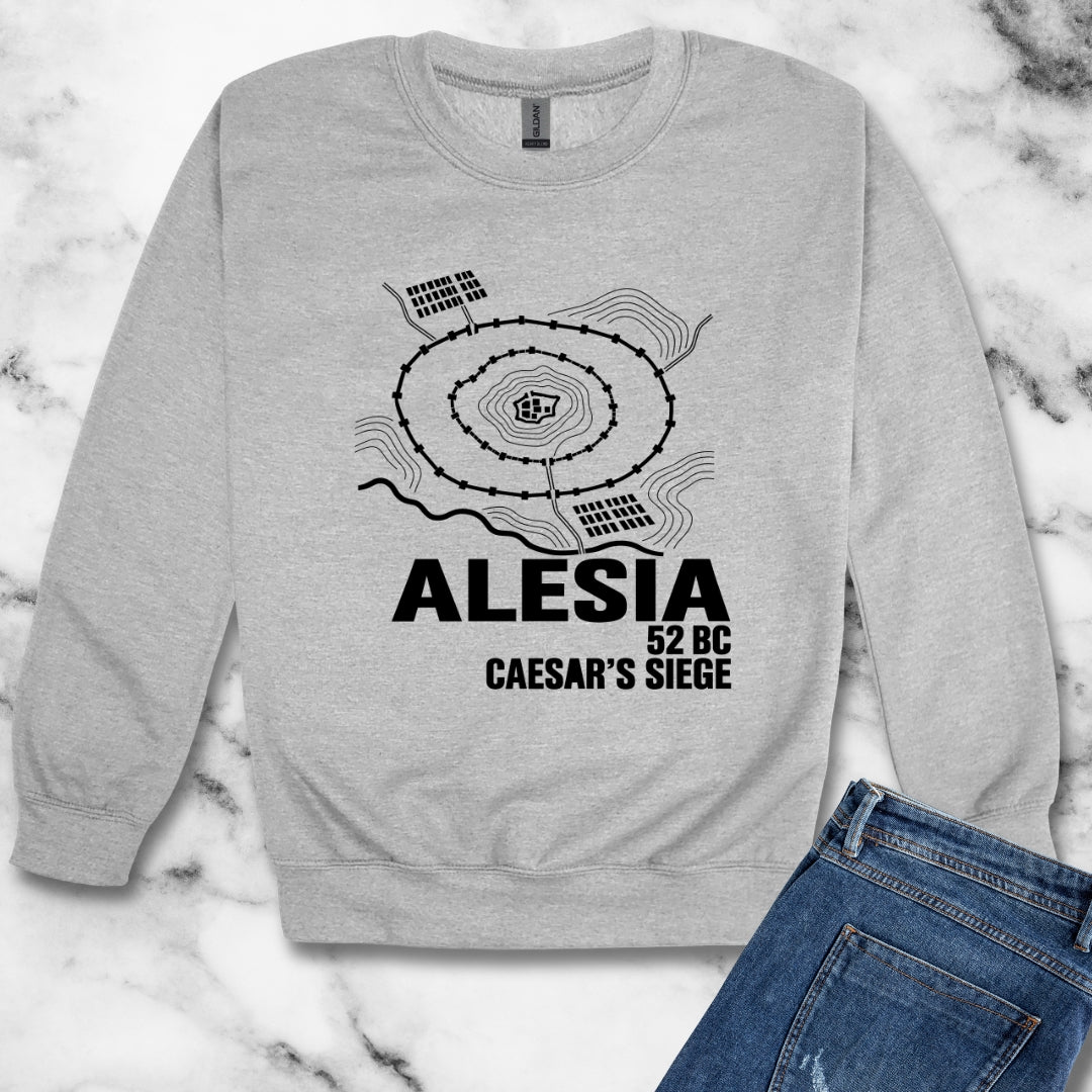 Alesia Siege Map Blueprint Unisex Heavy Crewneck Sweatshirt