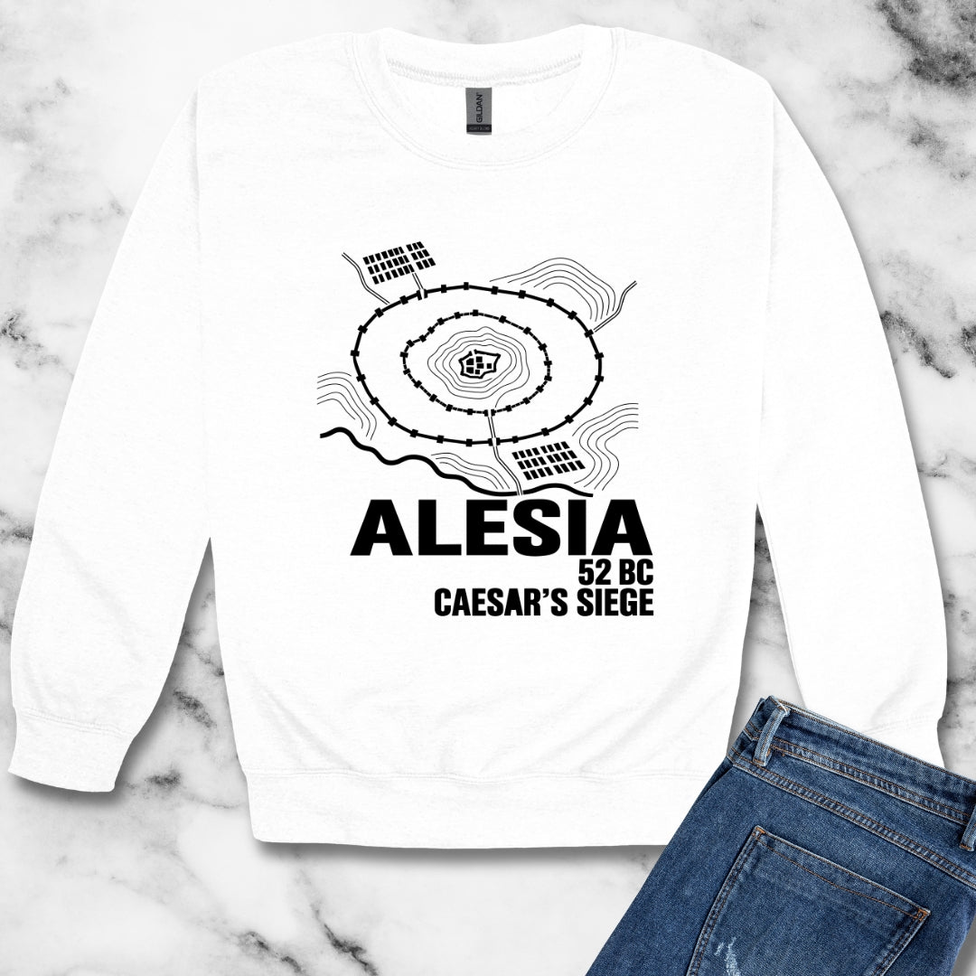 Alesia Siege Map Blueprint Unisex Heavy Crewneck Sweatshirt