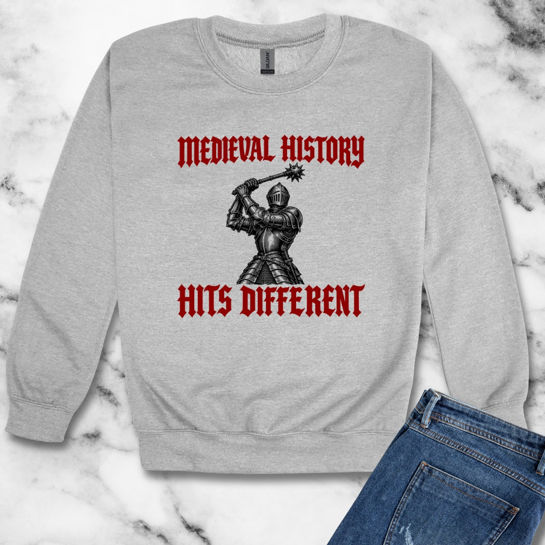 Medieval History Hits Different Knight Unisex Heavy Crewneck Sweatshirt