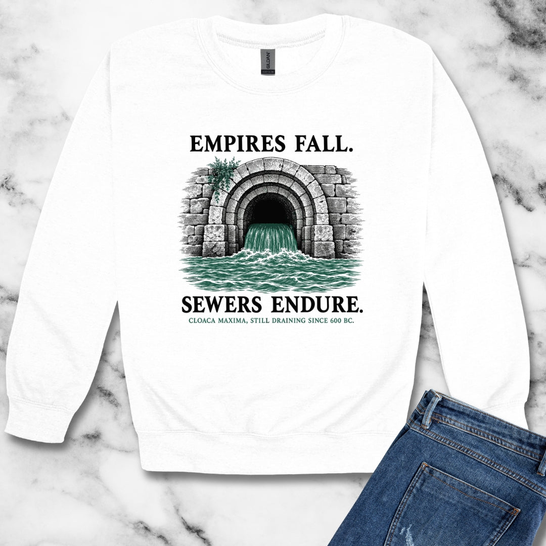 Empires Fall Sewers Endure Cloaca Maxima Unisex Heavy Crewneck Sweatshirt