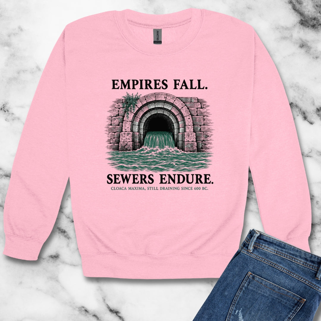 Empires Fall Sewers Endure Cloaca Maxima Unisex Heavy Crewneck Sweatshirt