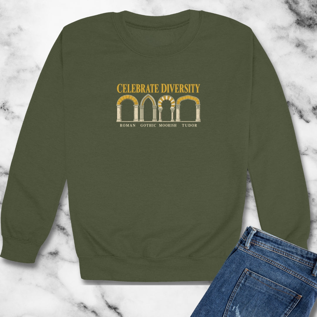 Celebrate Diversity Arches Unisex Heavy Crewneck Sweatshirt