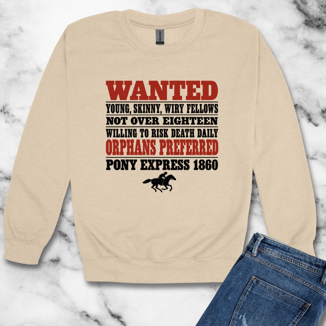 Pony Express 1860 Orphans Preferred Unisex Heavy Crewneck Sweatshirt