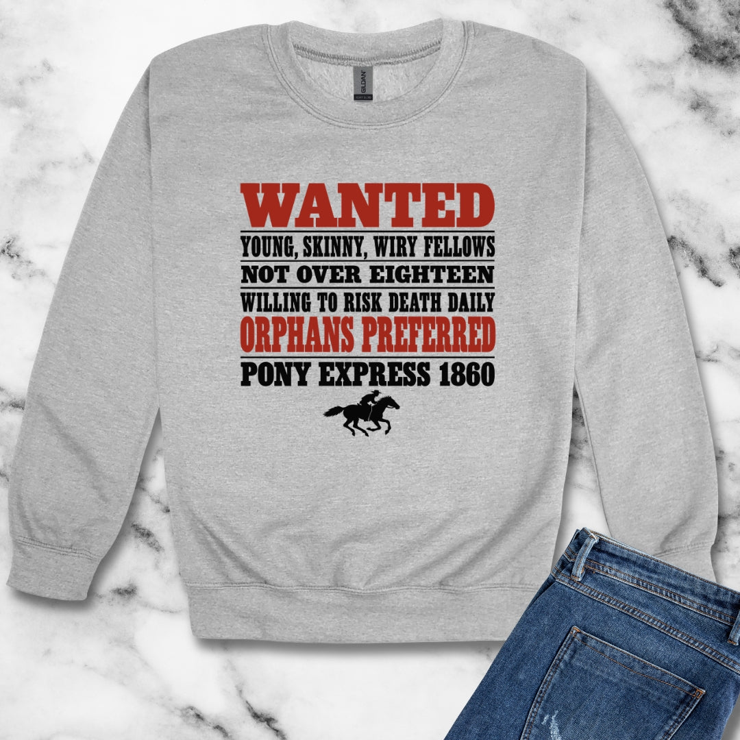Pony Express 1860 Orphans Preferred Unisex Heavy Crewneck Sweatshirt