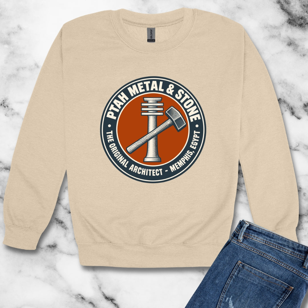 Ptah Metal & Stone Unisex Heavy Crewneck Sweatshirt