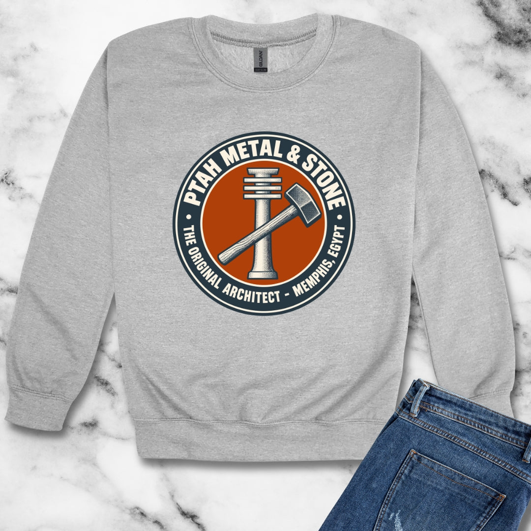 Ptah Metal & Stone Unisex Heavy Crewneck Sweatshirt