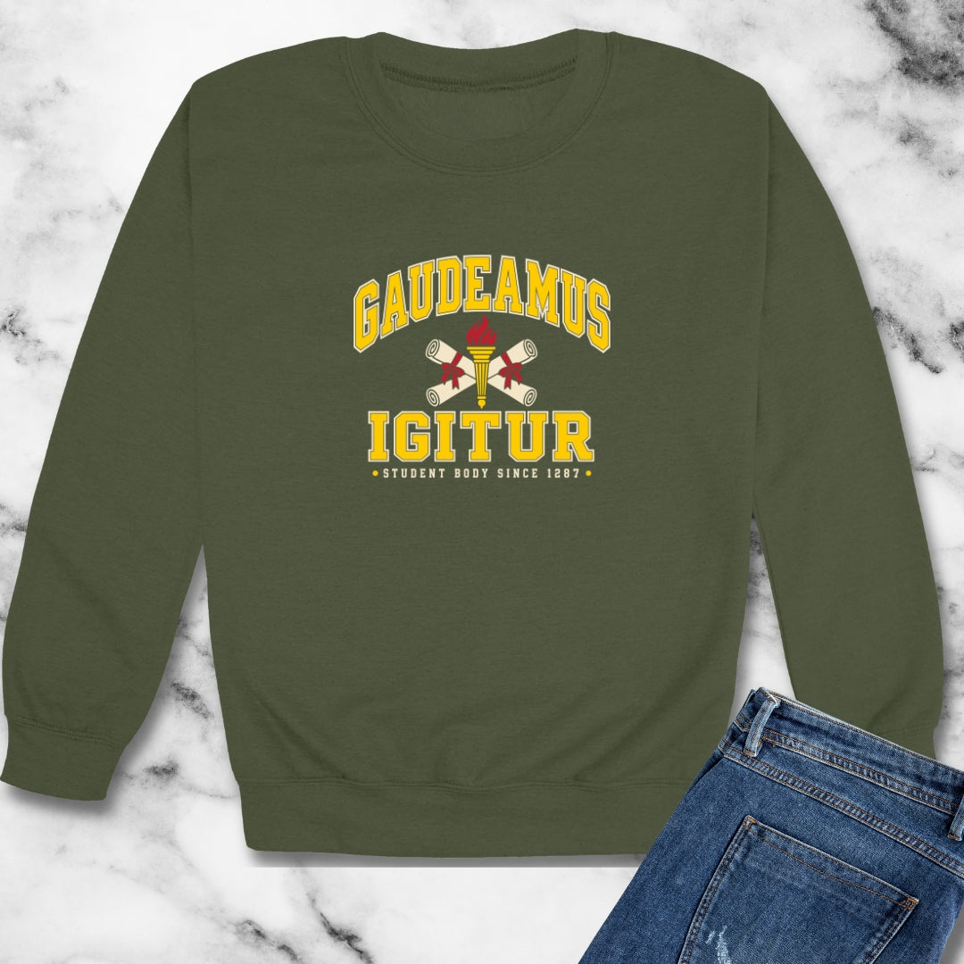 Gaudeamus Igitur Varsity Unisex Heavy Crewneck Sweatshirt