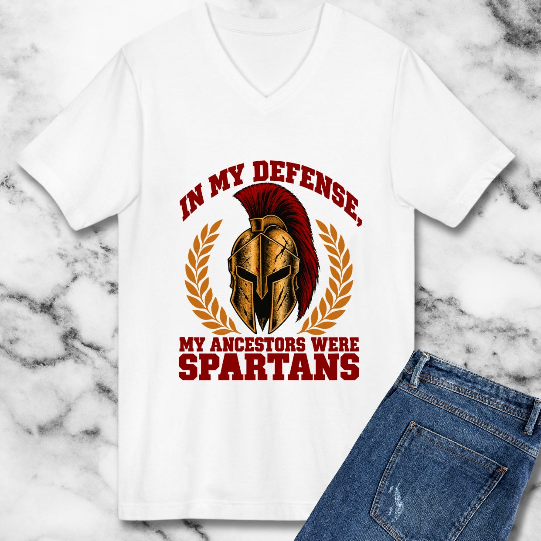 In My Defense My Ancestors Were Spartans V-neck
