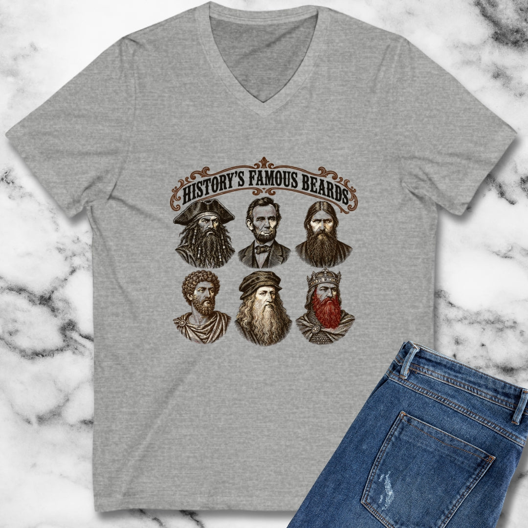 History's Famous Beards Engraving V-neck