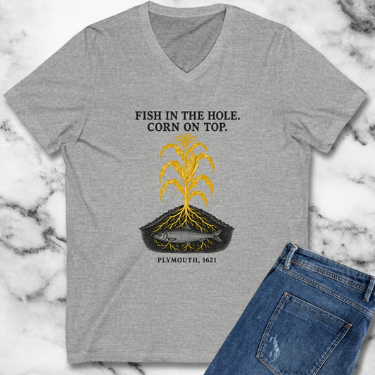 Fish in the Hole Corn on Top V-neck