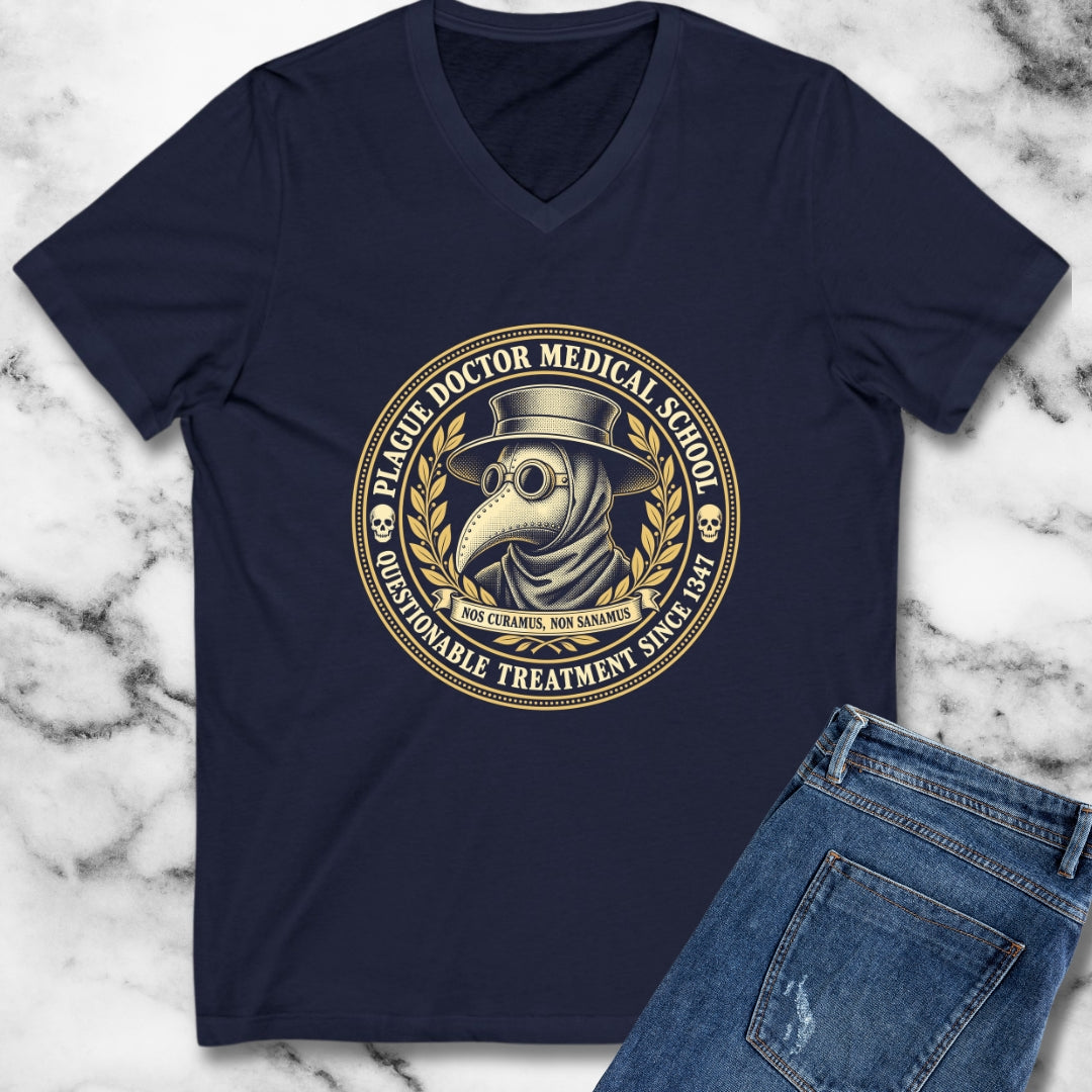 Plague Doctor Medical School Seal V-Neck