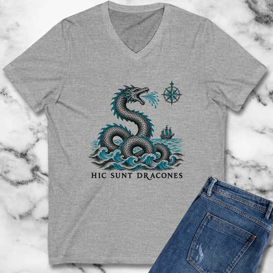 Hic Sunt Dracones Sea Serpent V-neck