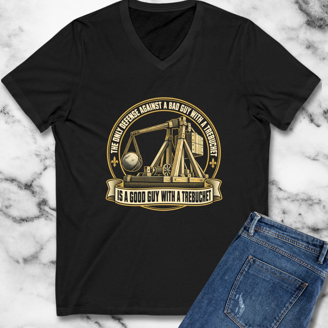 Good Guy with a Trebuchet Badge V-Neck