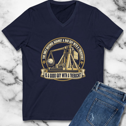 Good Guy with a Trebuchet Badge V-Neck