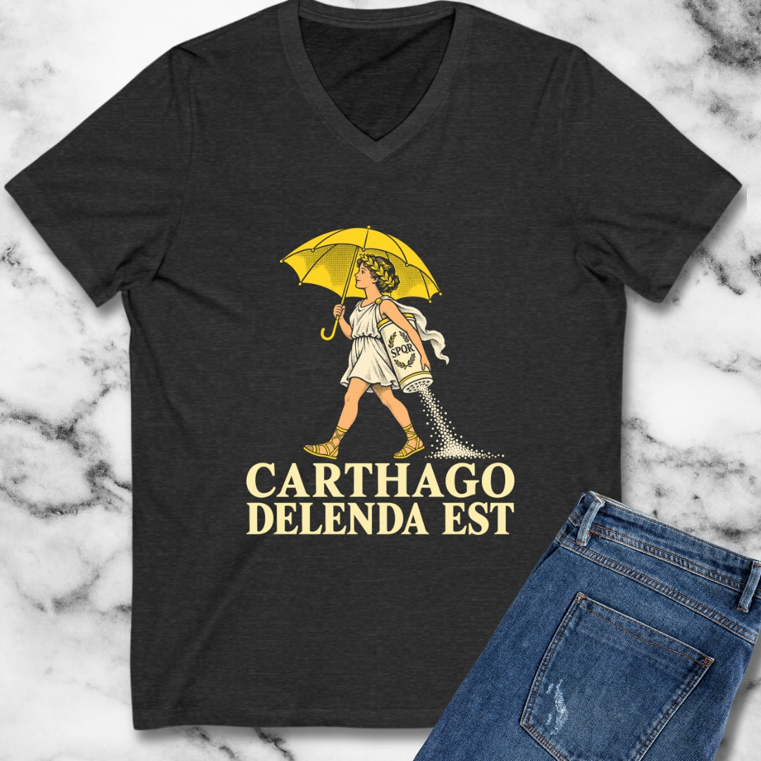 Carthago Delenda Est Salt Girl Lithograph V-Neck