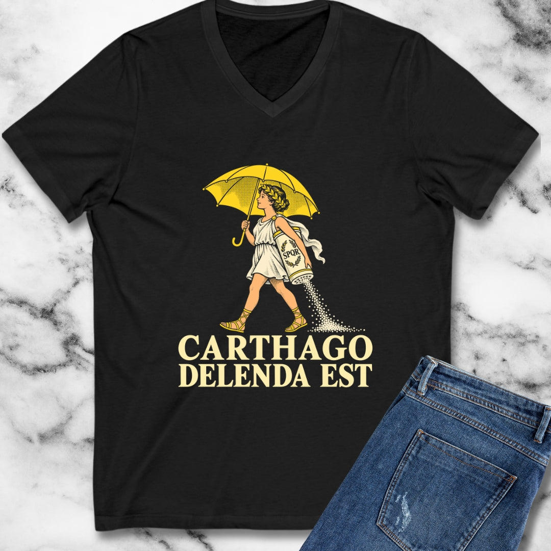 Carthago Delenda Est Salt Girl Lithograph V-Neck