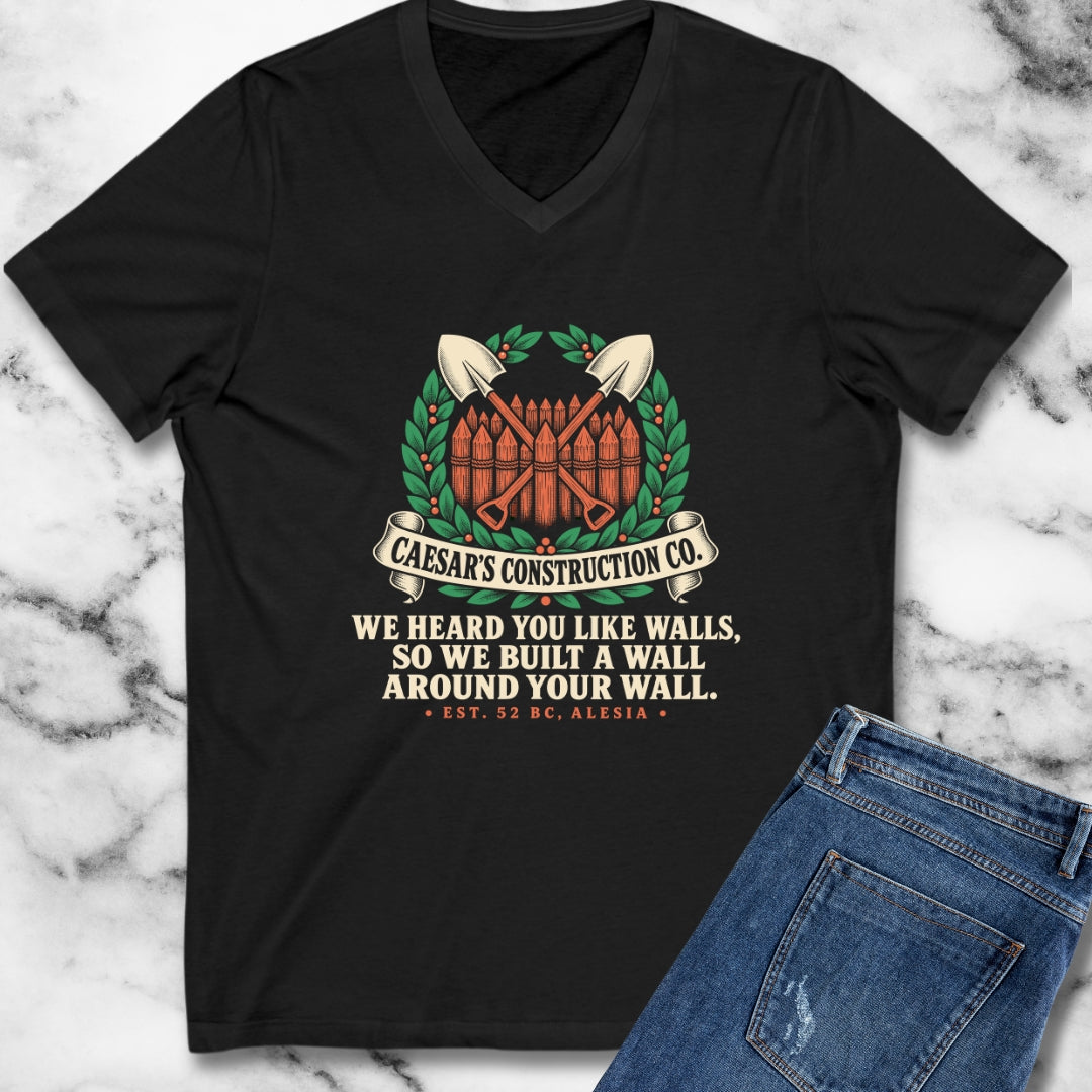 Caesar's Construction Co Crossed Shovels V-Neck