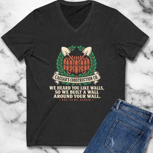 Caesar's Construction Co Crossed Shovels V-Neck