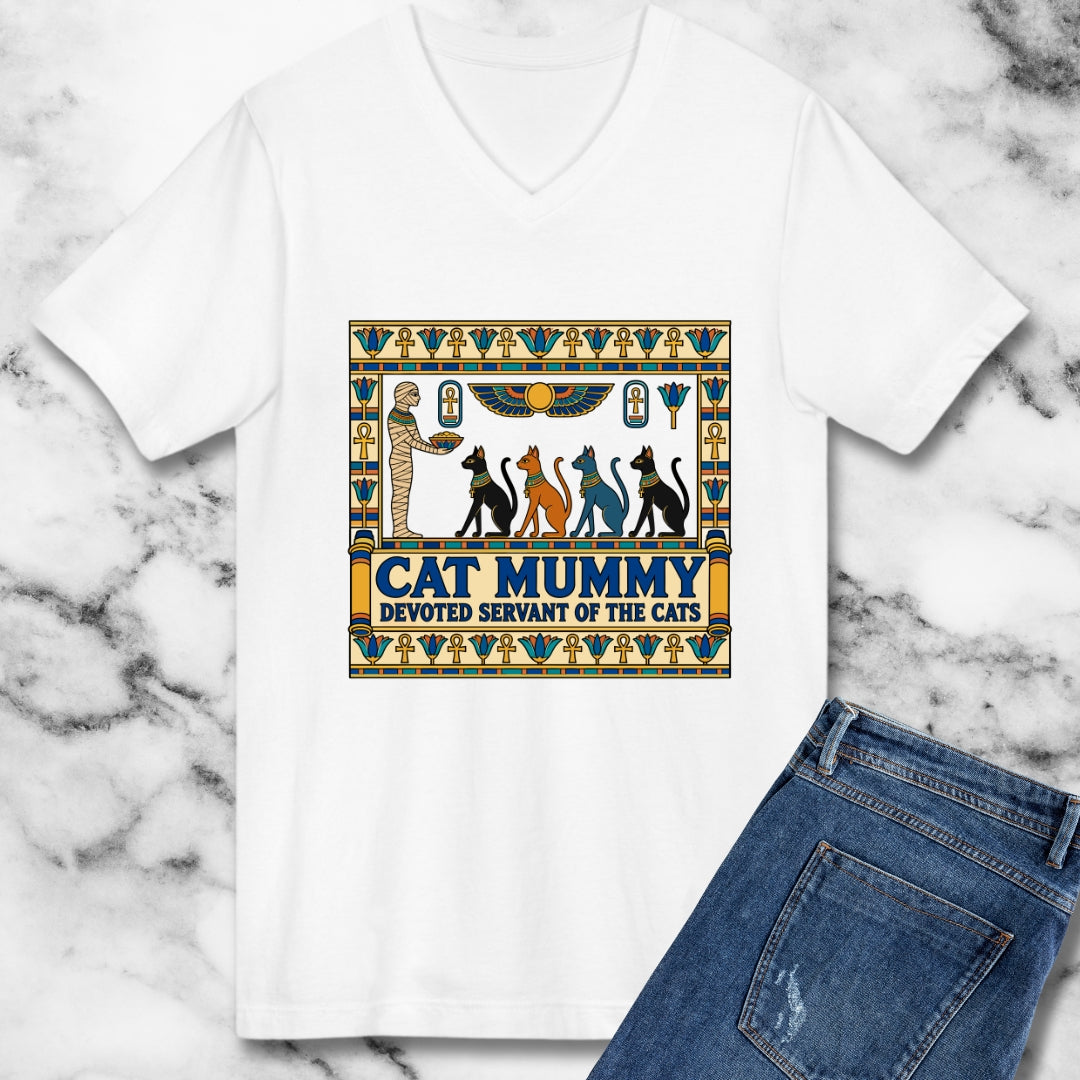 Cat Mummy Devoted Servant of the Cats V-neck