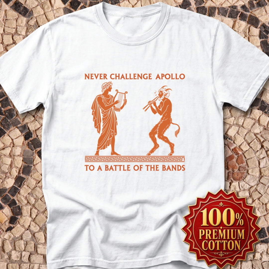 Never Challenge Apollo to a Battle of the Bands Premium Tee