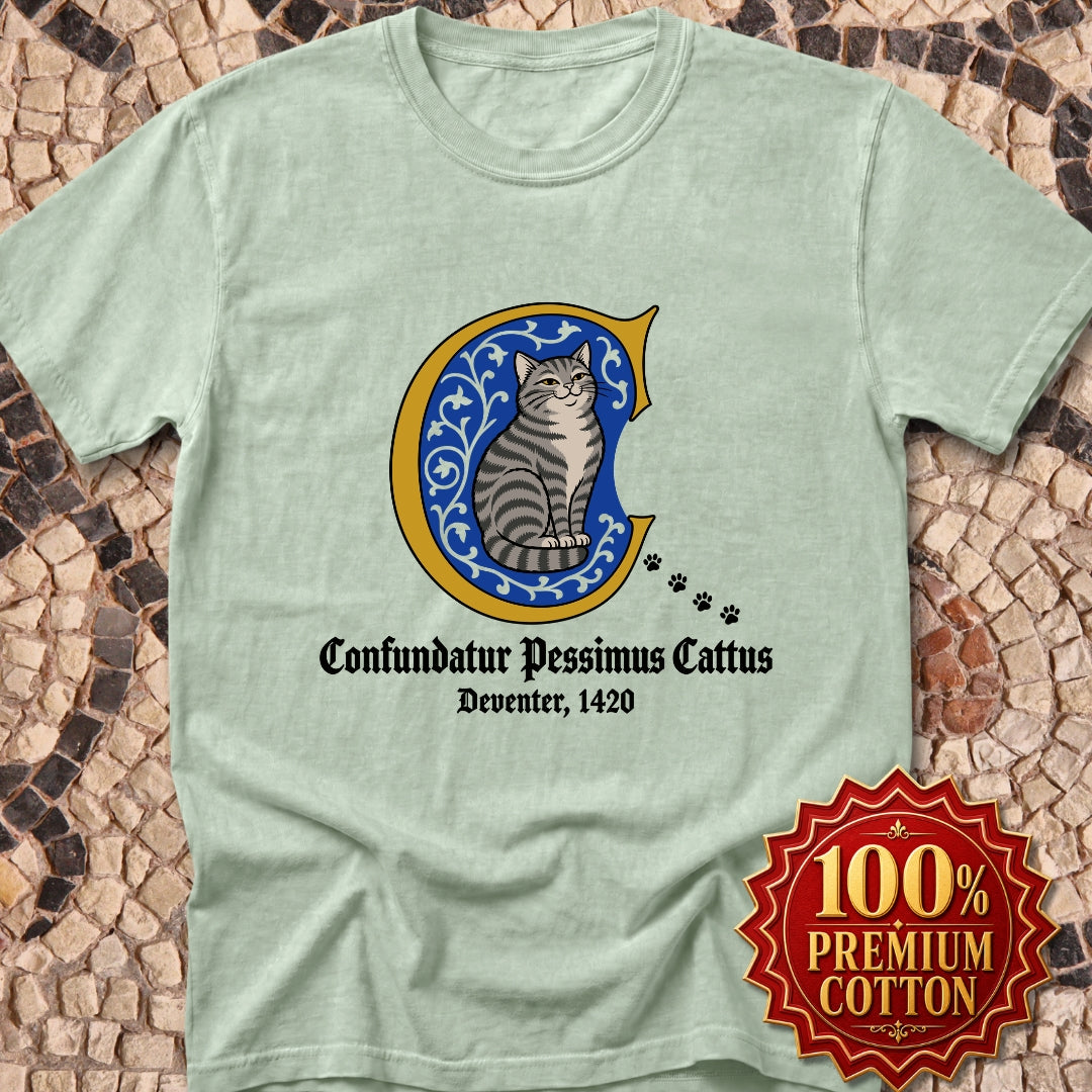 Confundatur Pessimus Cattus Deventer 1420  Premium Tee