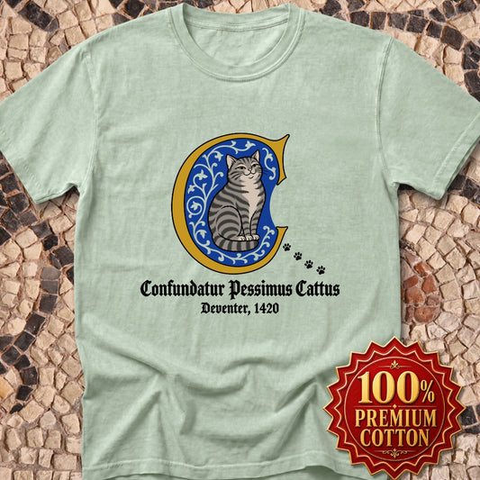 Confundatur Pessimus Cattus Deventer 1420  Premium Tee