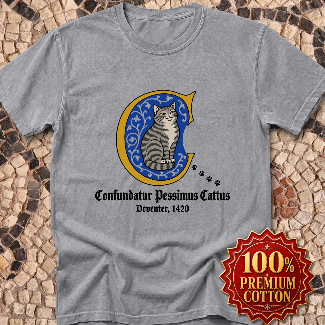 Confundatur Pessimus Cattus Deventer 1420  Premium Tee