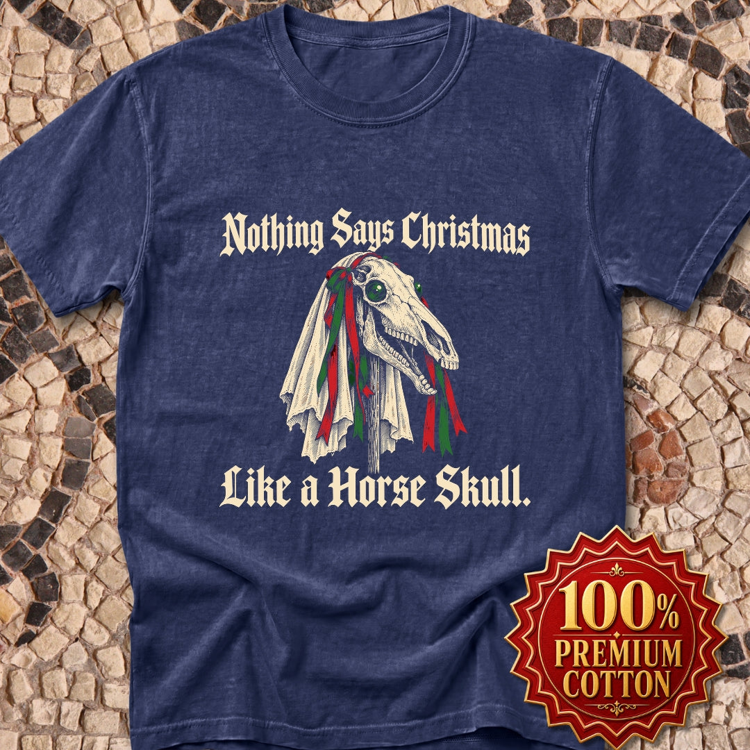Mari Lwyd Horse Skull Premium Tee