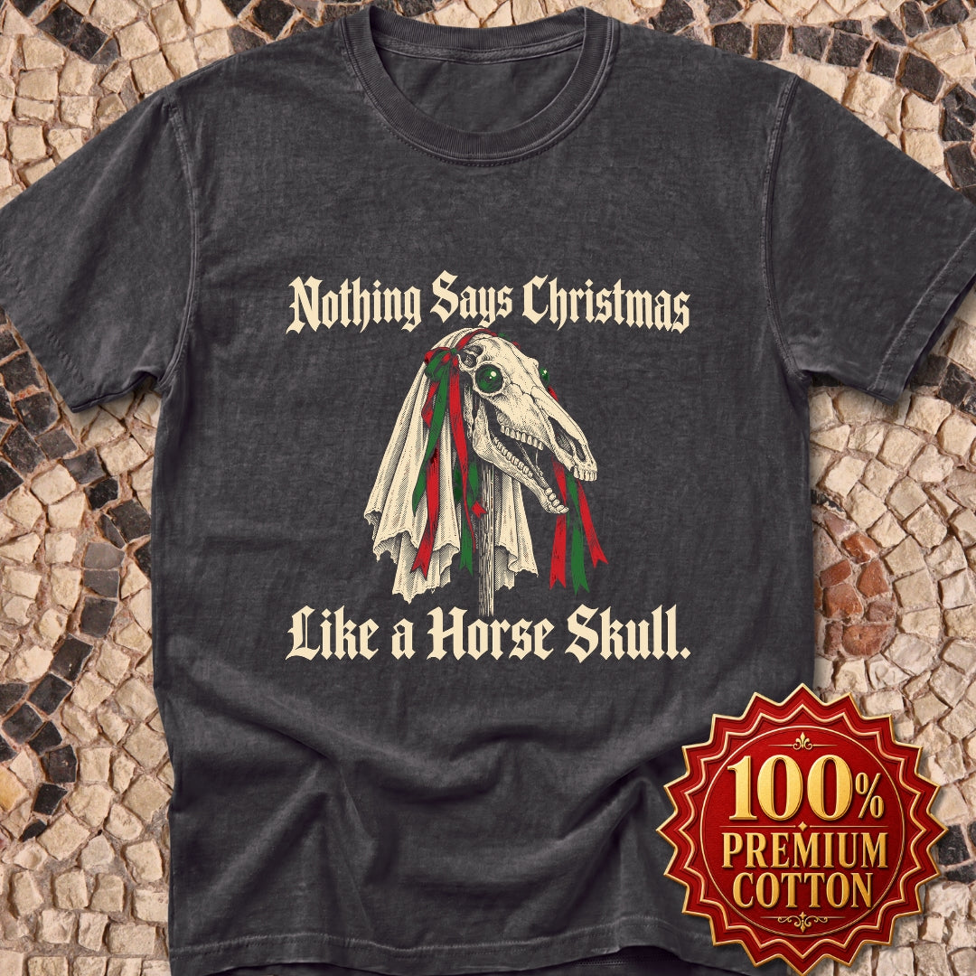 Mari Lwyd Horse Skull Premium Tee