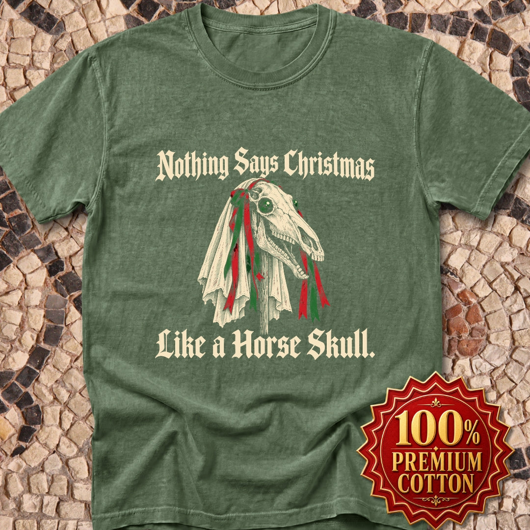 Mari Lwyd Horse Skull Premium Tee