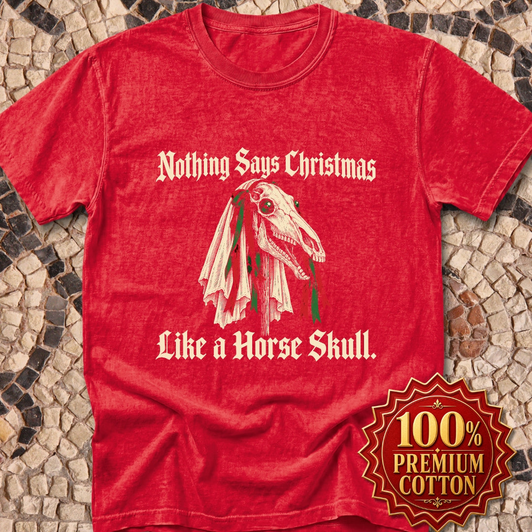 Mari Lwyd Horse Skull Premium Tee