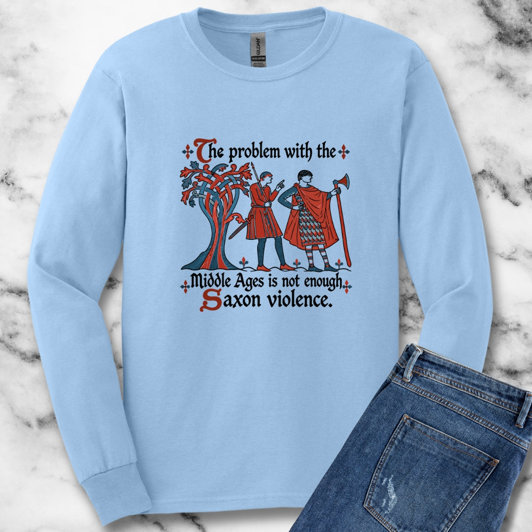 Medieval Manuscript Meme of Saxon Warriors Unisex Long Sleeve Tee