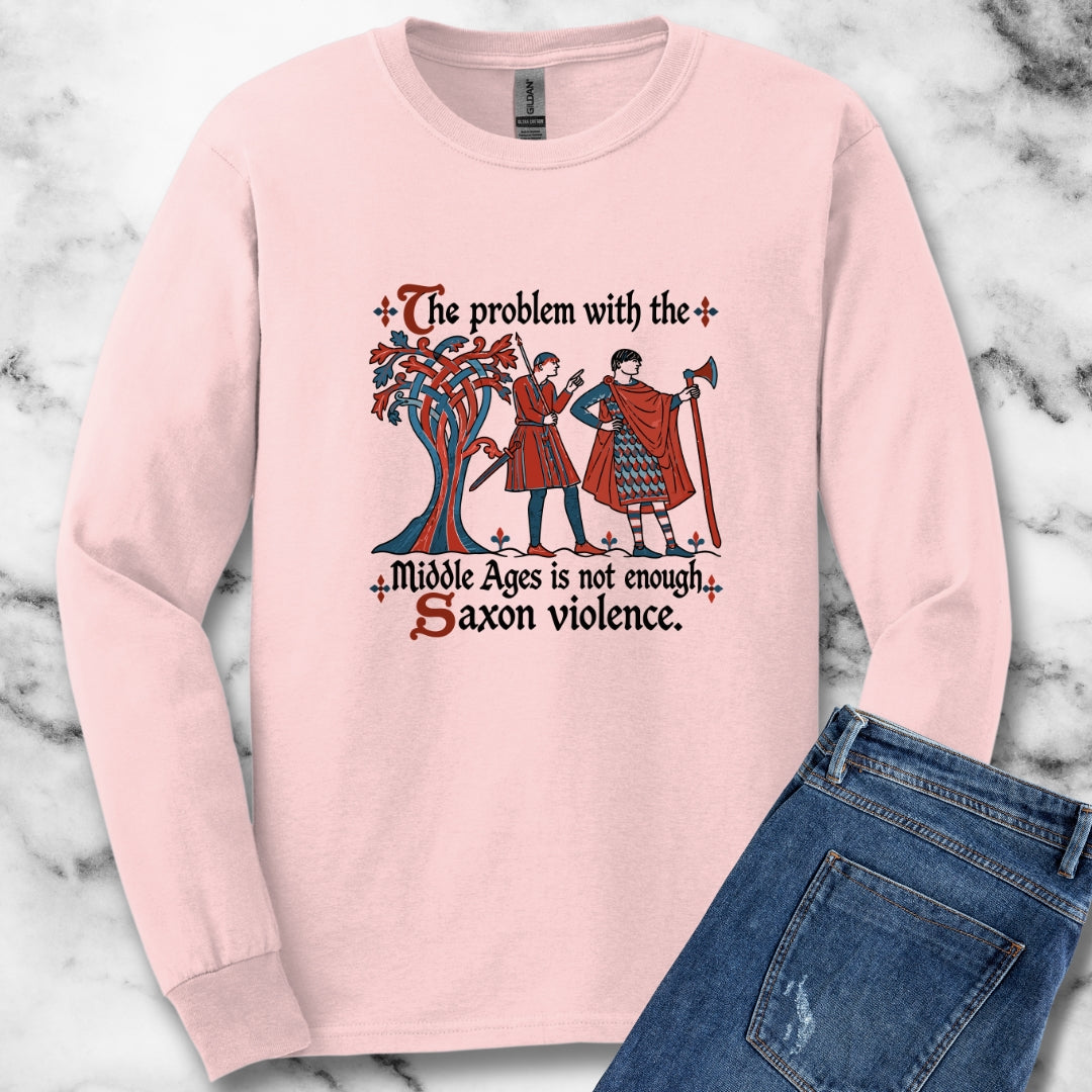 Medieval Manuscript Meme of Saxon Warriors Unisex Long Sleeve Tee