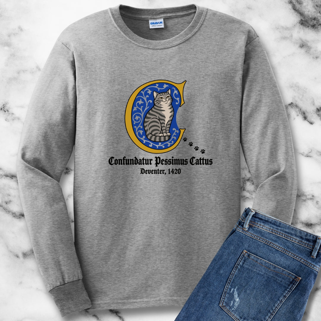 Confundatur Pessimus Cattus Deventer 1420 Unisex Long Sleeve Tee