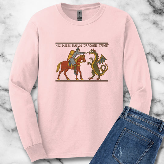 Bayeux Tapestry Knight Boops Dragon Unisex Long Sleeve Tee