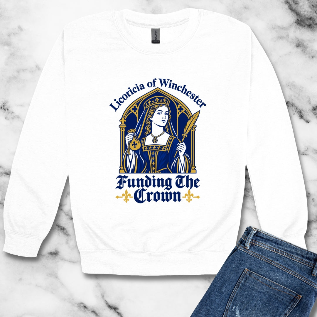 Licoricia of Winchester Funding the Crown Unisex Heavy Crewneck Sweatshirt