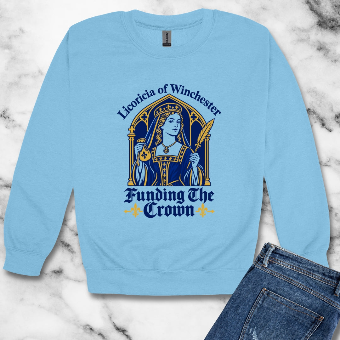 Licoricia of Winchester Funding the Crown Unisex Heavy Crewneck Sweatshirt