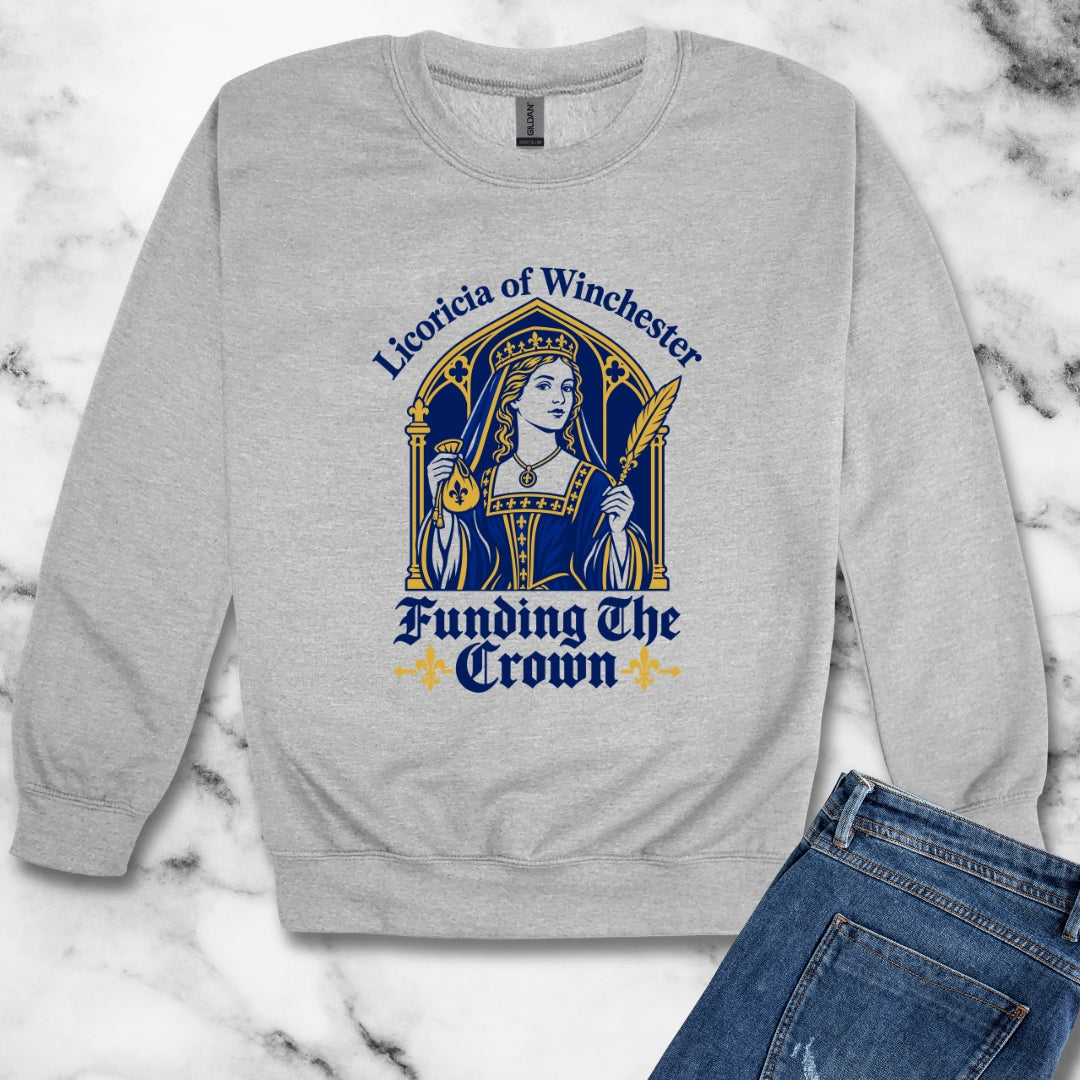 Licoricia of Winchester Funding the Crown Unisex Heavy Crewneck Sweatshirt