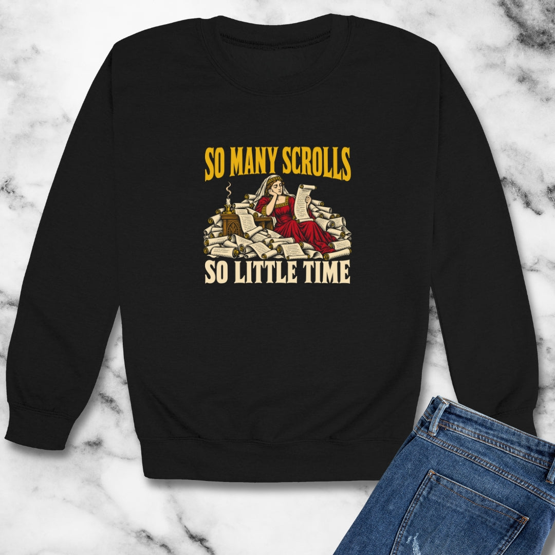 So Many Scrolls So Little Time Unisex Heavy Crewneck Sweatshirt