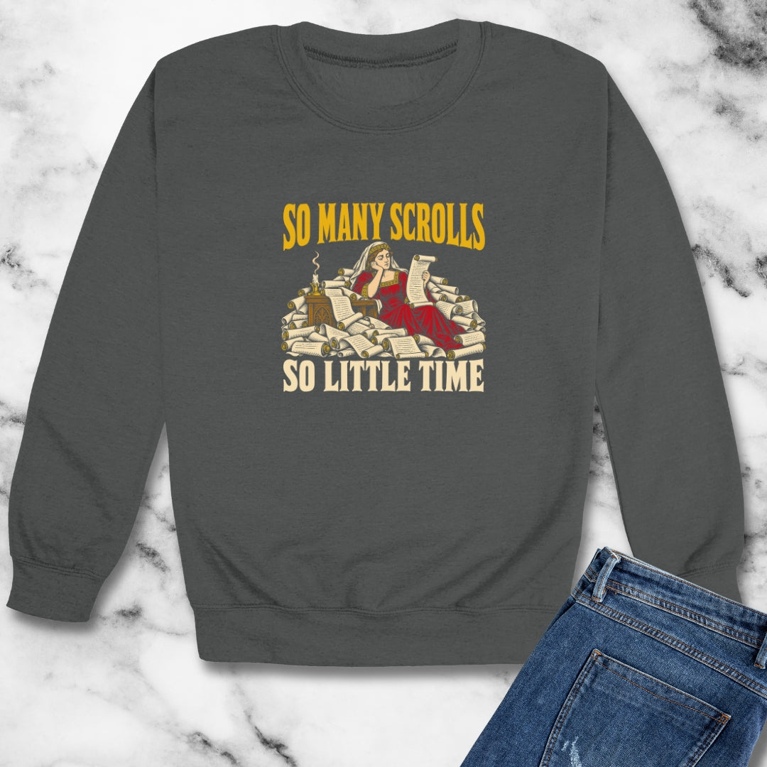 So Many Scrolls So Little Time Unisex Heavy Crewneck Sweatshirt
