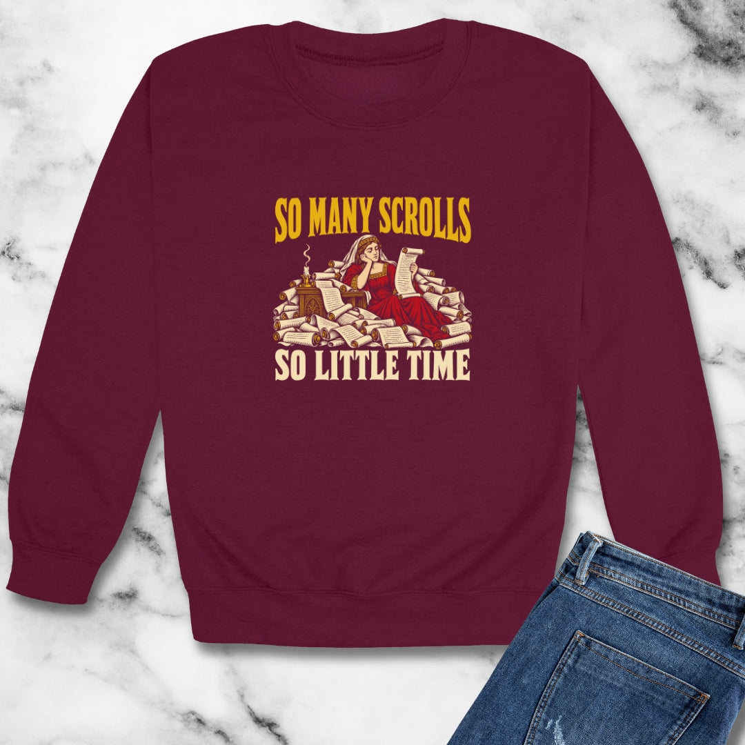 So Many Scrolls So Little Time Unisex Heavy Crewneck Sweatshirt