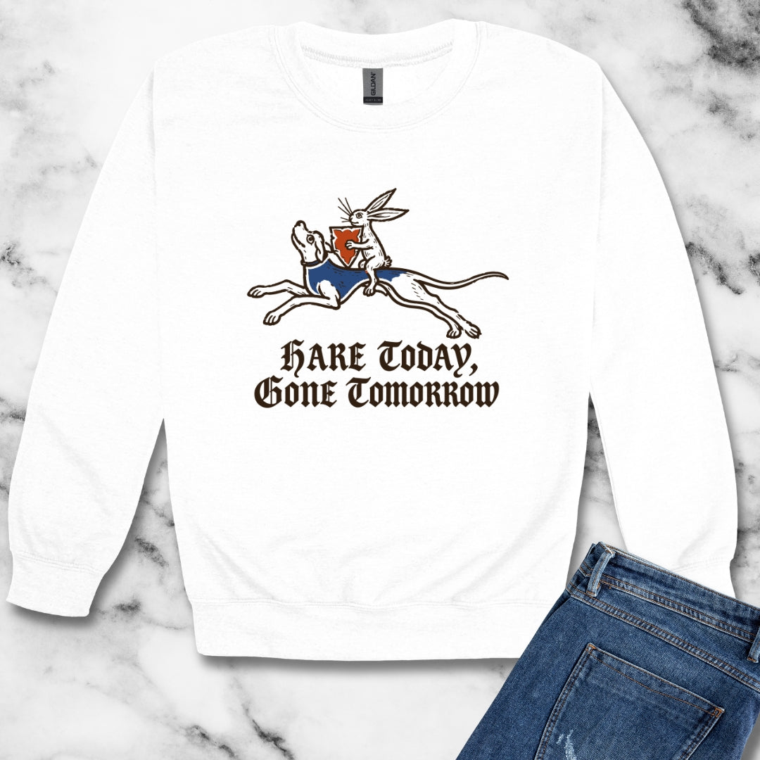 Hare Today, Gone Tomorrow Unisex Heavy Crewneck Sweatshirt