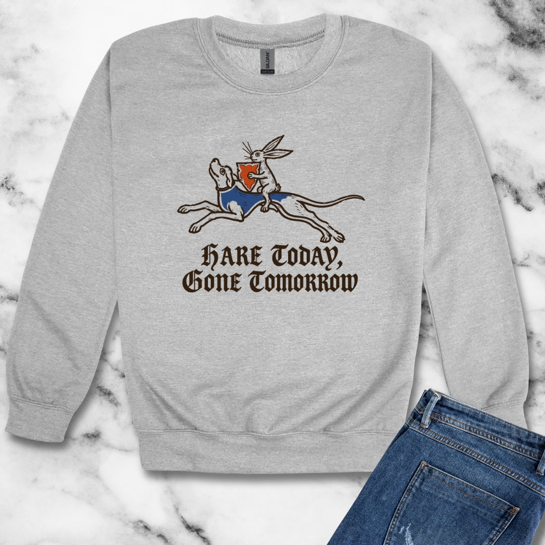 Hare Today, Gone Tomorrow Unisex Heavy Crewneck Sweatshirt