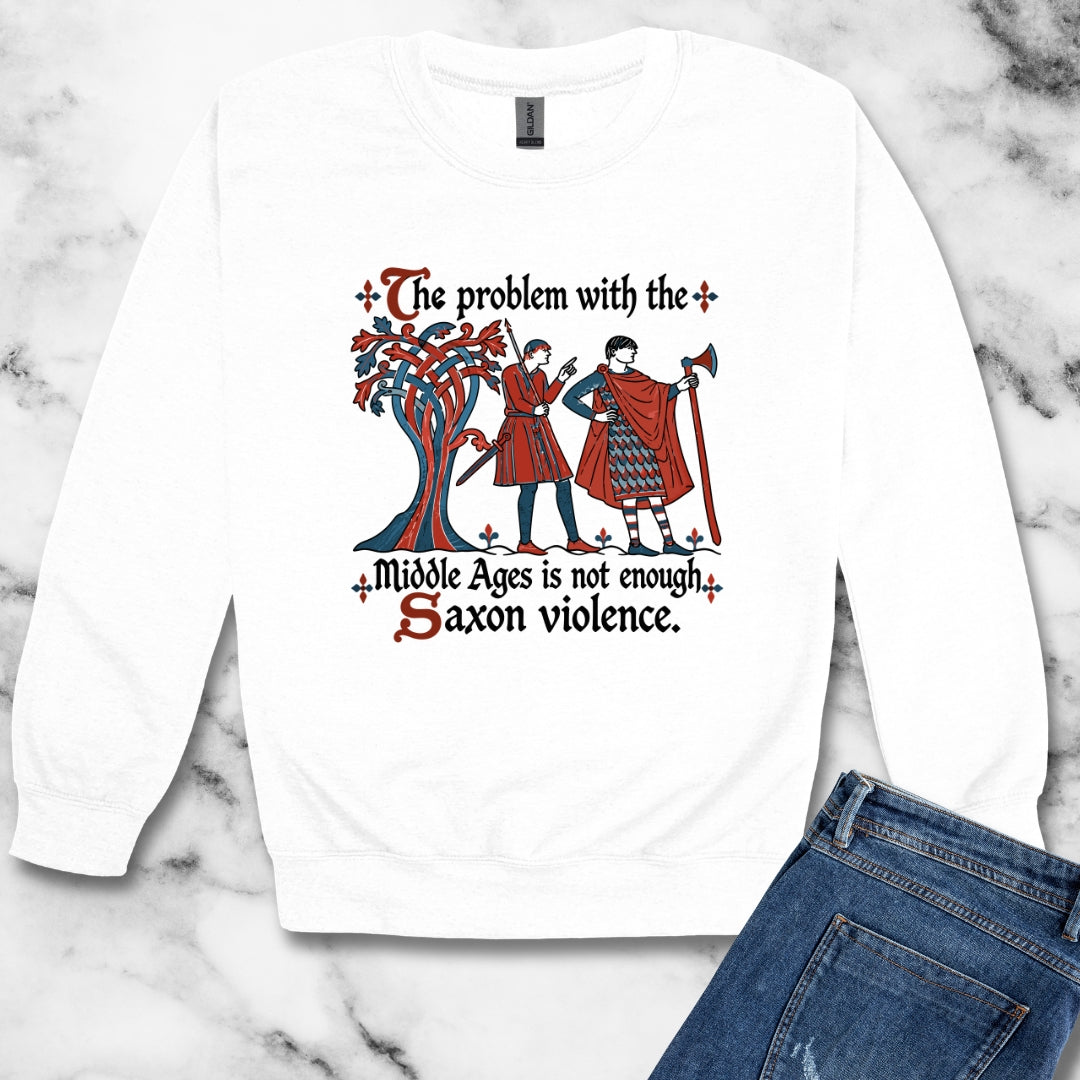 Medieval Manuscript Meme of Saxon Warriors Unisex Heavy Crewneck Sweatshirt