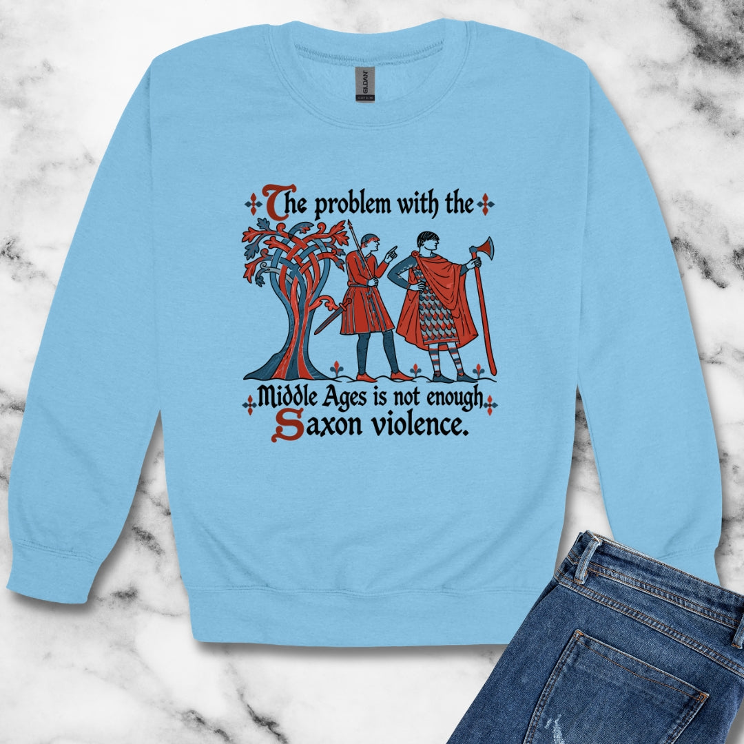 Medieval Manuscript Meme of Saxon Warriors Unisex Heavy Crewneck Sweatshirt