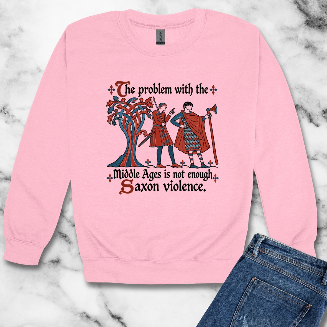 Medieval Manuscript Meme of Saxon Warriors Unisex Heavy Crewneck Sweatshirt