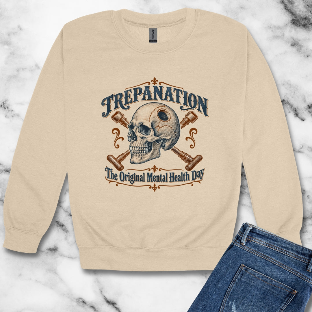 Trepanation The Original Mental Health Day Unisex Heavy Crewneck Sweatshirt