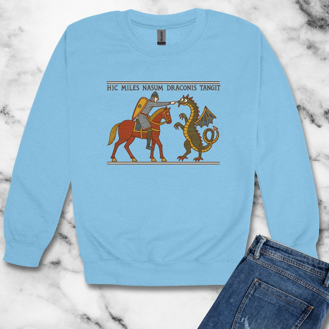 Bayeux Tapestry Knight Boops Dragon Unisex Heavy Crewneck Sweatshirt