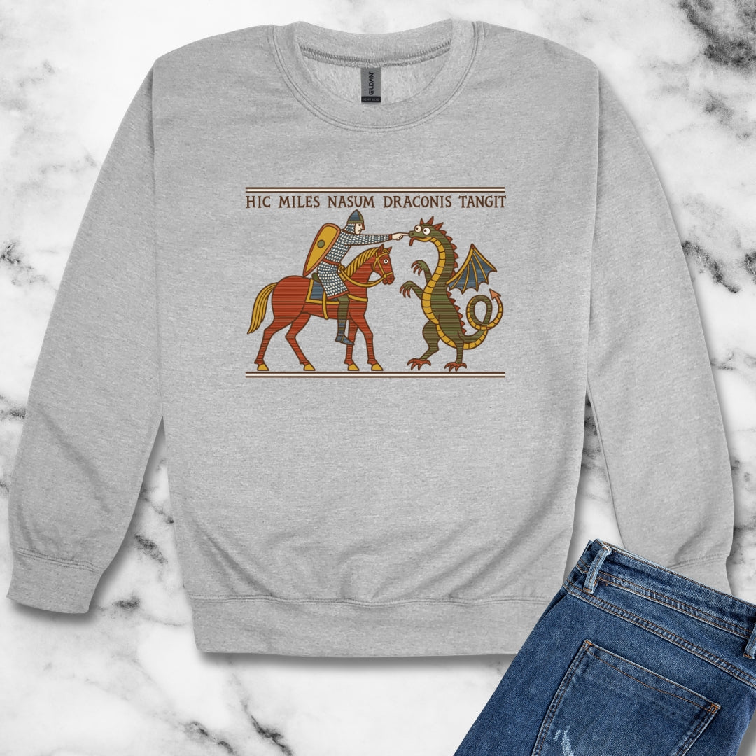 Bayeux Tapestry Knight Boops Dragon Unisex Heavy Crewneck Sweatshirt