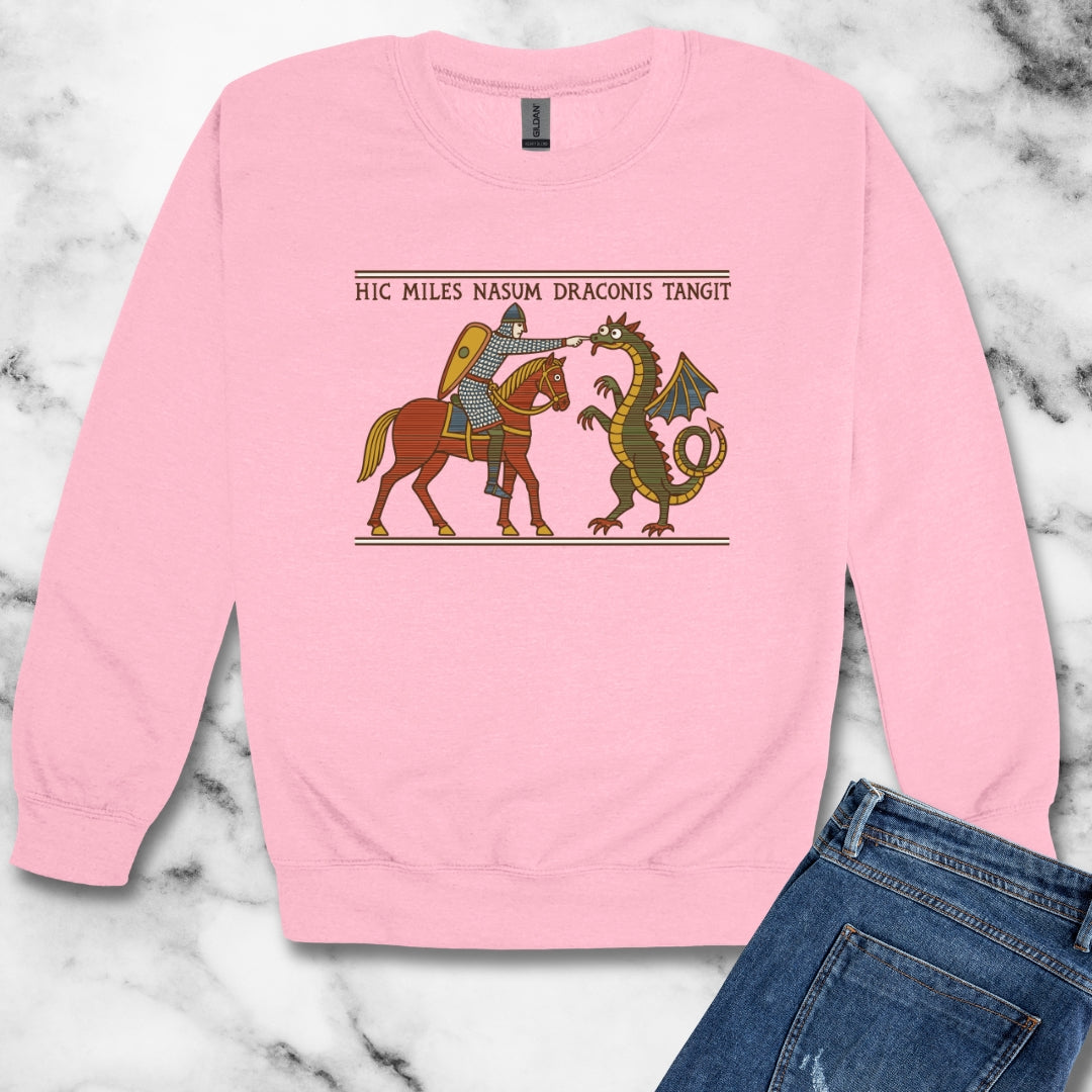 Bayeux Tapestry Knight Boops Dragon Unisex Heavy Crewneck Sweatshirt